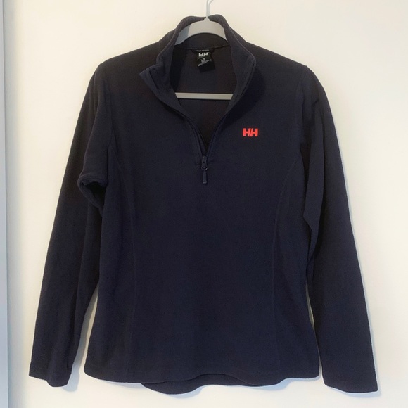 Helly Hansen Women’s Daybreaker Half-Zip Fleece Pullover - Dark Blue/Red - Picture 8 of 8